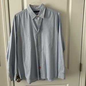 Mens Michael Kors Blue Long Sleeve Dress Shirt